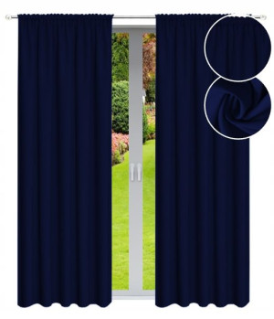 ZASŁONA 145x240cm granatowa na Taśmie Żabki