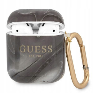 Guess GUA2UNMK AirPods cover czarny/black Marble C