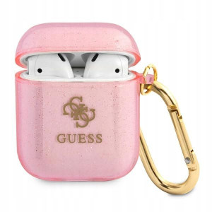 Guess GUA2UCG4GP AirPods cover różowy/pink Glitter