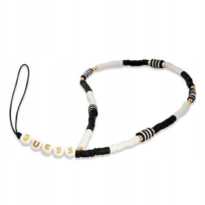 Guess zawieszka GUSTBCKH Phone Strap czarno-biały/