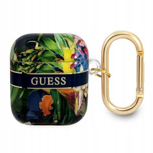 Guess GUA2HHFLB AirPods cover niebieski/blue Flowe