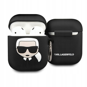 Karl Lagerfeld KLACCSILKHBK AirPods cover czarny/b