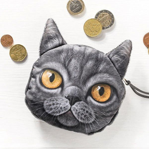 Portmonetka z nadrukiem 3D kot - kot brytyjski