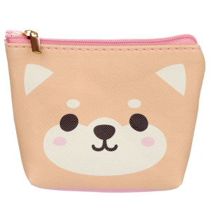 Portmonetka zamykana na suwak - Pies shiba inu wzór 2