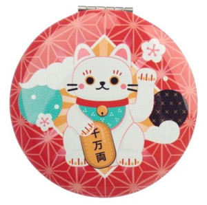 Lusterko składane Kot Szczęścia Maneki Neko - biały