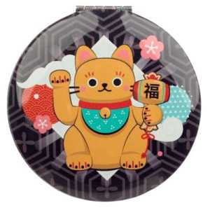 Lusterko składane Kot Szczęścia Maneki Neko - złoty