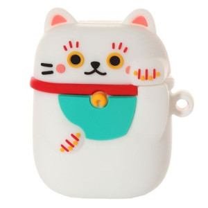 Silikonowe etui na słuchawki bezprzewodowe - Kot Maneki Neko