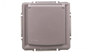 ASFORA Gniazdo 2P+PE IP44 do systemu ramkowego aluminium EPH2800661