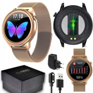 DAMSKI Smartwatch Zegarek PULSOKSYMETR Termometr AW80D