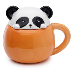 Kubek ceramiczny z przykrywką - Panda