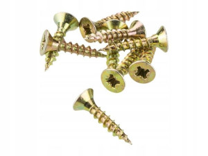 Wkręt Do Drewna 3x16 Mm Ocynk Złoty 100 Szt
