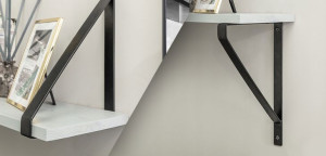 Podpora Pod Półkę Metalowa Loft Czarna 30 Kg 2 Szt