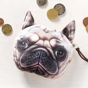 Portmonetka z nadrukiem 3D pies - buldożek francuski