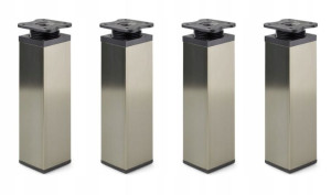 Nóżki meblowe kwadratowe H-15 cm inox 4x