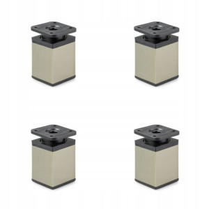 Nóżki meblowe kwadratowe H-6 cm inox 4x