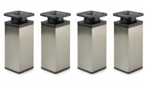 Nóżki meblowe kwadratowe H-10 cm inox 4x