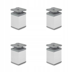 Nóżki meblowe kwadratowe H-6 cm srebrne 4x
