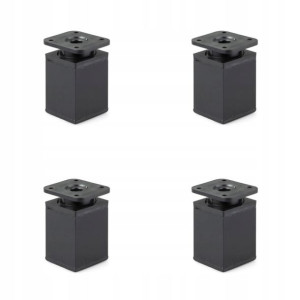 Nóżki meblowe kwadratowe H-6 cm czarne 4x