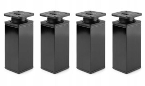 Nóżki meblowe kwadratowe H-10 cm czarne 4x