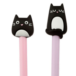 Dwa cienkopisy z nasadką - Czarny kot Feline Fine