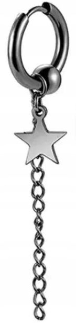 Kolczyk Do Ucha HUGGIE Gwiazda Punk Gothic STAL