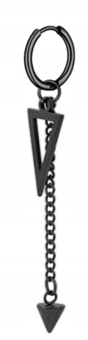 Kolczyk Do Ucha HUGGIE Trójkąt Punk Gothic STAL