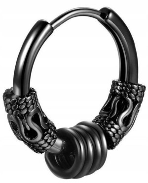 Kolczyk Do Ucha HUGGIE Retro Punk Smok Gothic STAL
