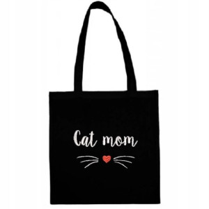 Torba baweŁniana czarna EKO Kocia Mama Cat Mom