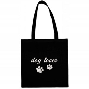 Torebka czarna Dog Lover Łapki psa Miłość zwierzęta
