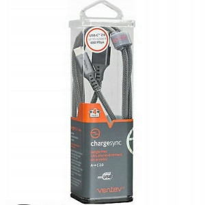 Kabel Ventev 1.2M USB-A/USB-C srebrny/silver 29406