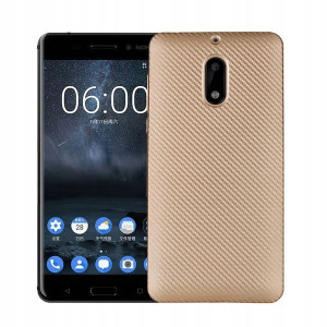 Etui Carbon Fiber Nokia 6 złoty/gold