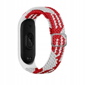 Beline pasek Mi Band 7/6/5 Textile red/white czer