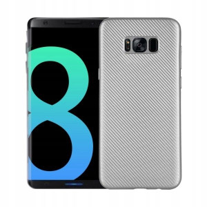 Etui Carbon Fiber Samsung S8 G950 srebrn /silver