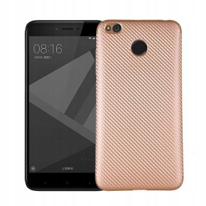 Etui Carbon Fiber Xiaomi Redmi 4X złoty /gold
