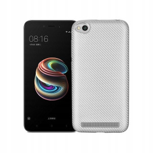 Etui Carbon Fiber Xiaomi Note 5A srebrny /silver w
