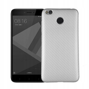 Etui Carbon Fiber Xiaomi Redmi 4X srebrn y/silver