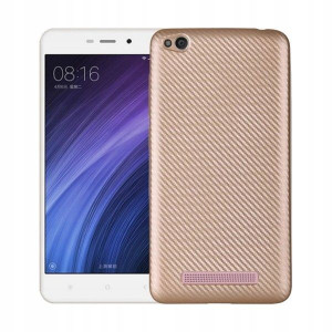 Etui Carbon Fiber Xiaomi Redmi 4A złoty/gold