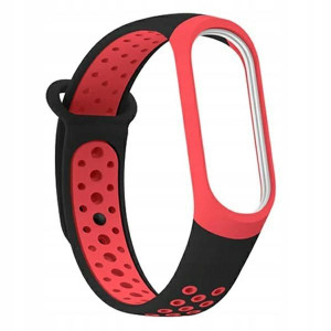 Beline pasek Mi Band 3/4 design czarny-czerwony/bl