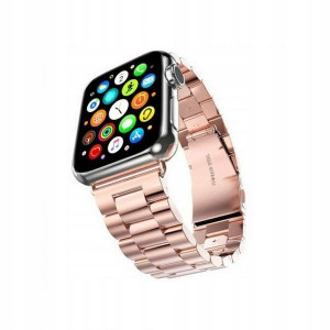 Mercury pasek Metal Apple Watch 42/44/45 mm różowo