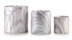 Neva Marble Komplet 3 Doniczek Xl:14xh15 L:11,5xh11,5 M:8,5xh8,5cm