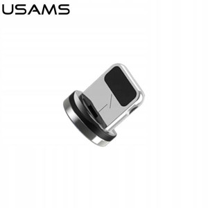 USAMS Adapter magnetyczny lightning bulk srebrny/s