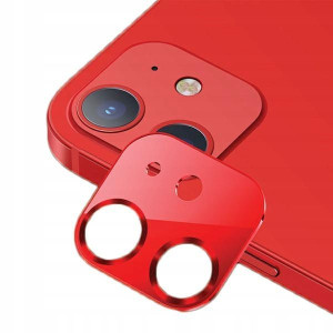USAMS Camera Lens Glass iPhone 12 metal czerwony/r