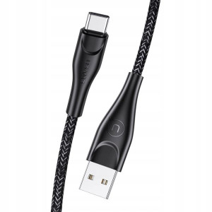 USAMS Kabel pleciony U41 USB-C 2m 2A czarny/black