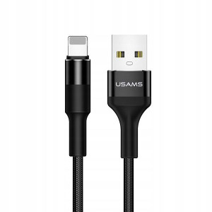 USAMS Kabel pleciony U5 2A lightning czarny/black
