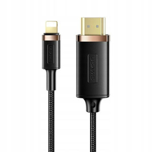 USAMS Kabel pleciony Lightning - HDMI U70 2.0m cza
