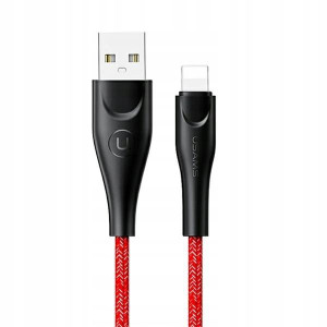 USAMS Kabel pleciony U41 lightning 1m 2A czerwony/