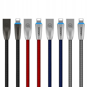 USAMS Kabel pleciony U-Light Lightning niebieski/b
