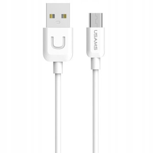 USAMS Kabel U-Turn microUSB 1m biały/white 2A MICU
