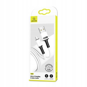 USAMS Kabel U52 microUSB 2A Fast Charge 1m biały/w