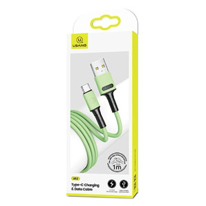 USAMS Kabel U52 USB-C 2A Fast Charge 1m zielony/gr
